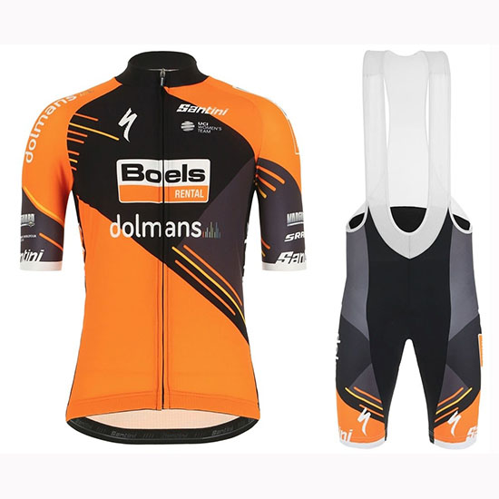 2019 Maillot Mujer Boels Dolmans Tirantes Mangas Cortas Naranja